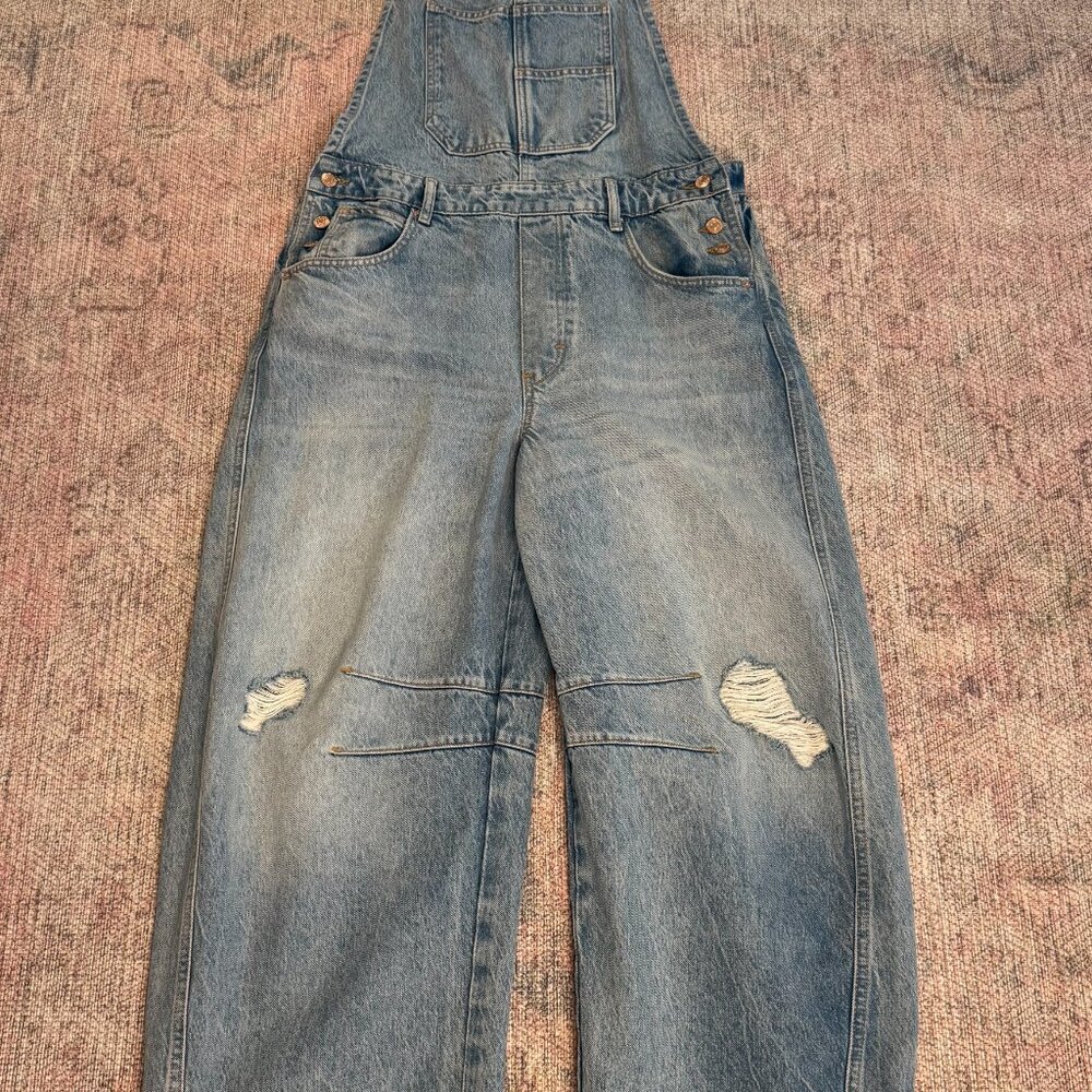 Women's Free People - We The Free - Good Luck Barrel Overalls - L